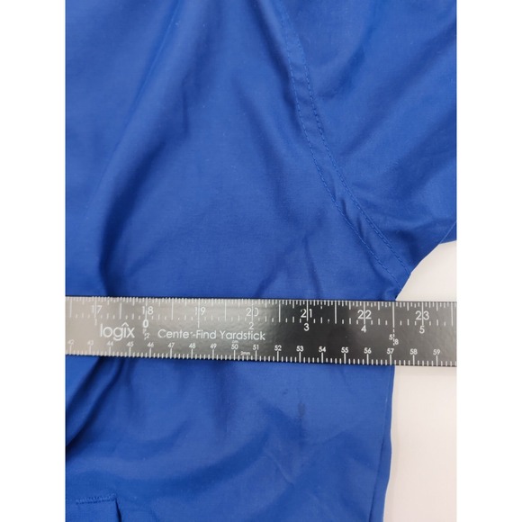 Reebok Blue Windbreaker Pullover Jacket V Neck White Stripe Athletic Men M - Picture 4 of 10